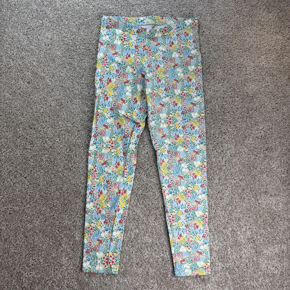 Member's Mark Leggings Girls L 10/12 Multicolor Floral Cotton Ankle Stretch